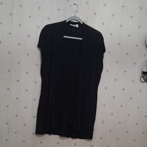 Black Open Front Cardigan